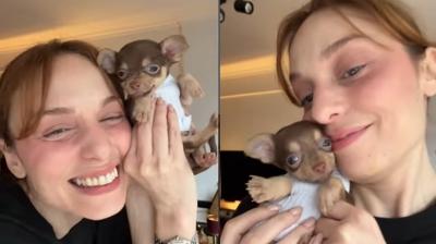 Nilperi �ahinkaya yavru k�pek sahiplendi! Verdi�i uzun isim duyanlar� �oke etti�