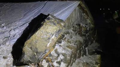 ��rnak'ta da�dan kopan kaya a��la d��t�... 20 hayvan telef oldu