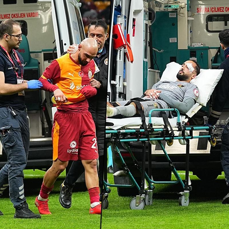 Korkutan anlar! Sahaya ambulans girdi