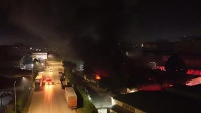 Bursa sanayi b�lgesinde yang�n