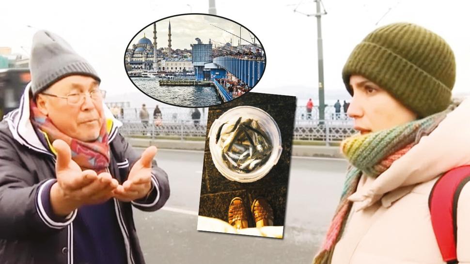 Galata'da vegan vandall�k! Bir kova bal��� denize d�kt�