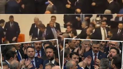 TBMM'de provokasyon! CHP'li vekiller yeni bakanlar�n yemini �ncesi k�rs�y� i�gal etti
