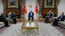 Ba�kan Erdo�an DEM heyetini kabul ediyor