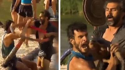 Survivor'da Bayhan ve Engincan birbirine girdi! Fiziksel temas sonras� yer yerinden oynad�...
