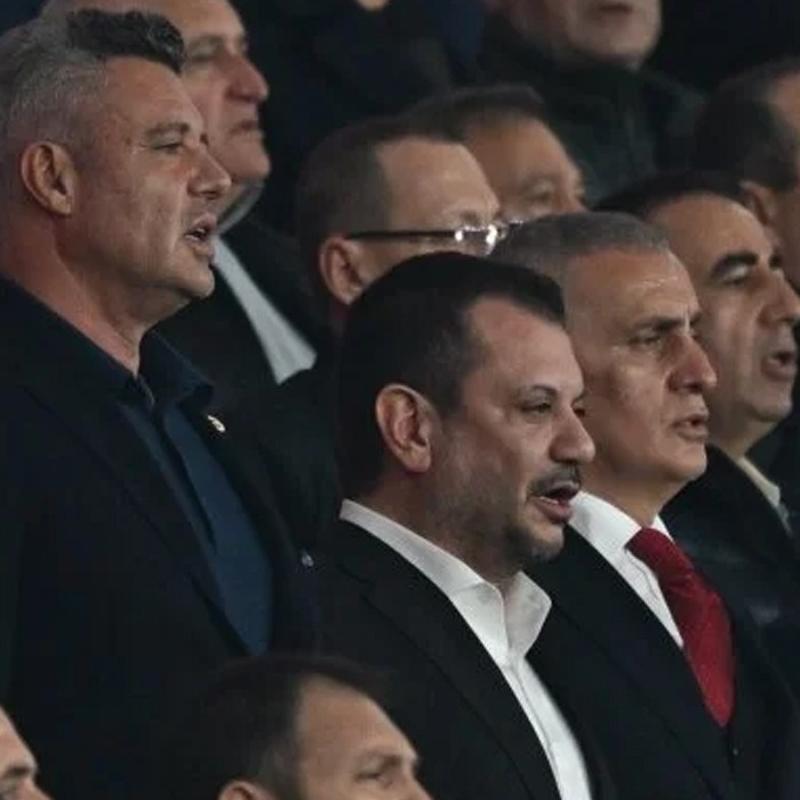 Ba�kanlar derbiyi birlikte izledi! Hac�osmano�lu, Saran ve Do�an yan yana