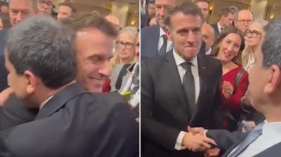 Münih'te teröristle kucaklaşma! Macron, Abdi'yi bağrına bastı