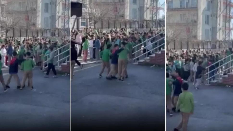 Ramazan coşkusu okul bahçesinde! Minikler ilahiye hep birlikte eşlik etti