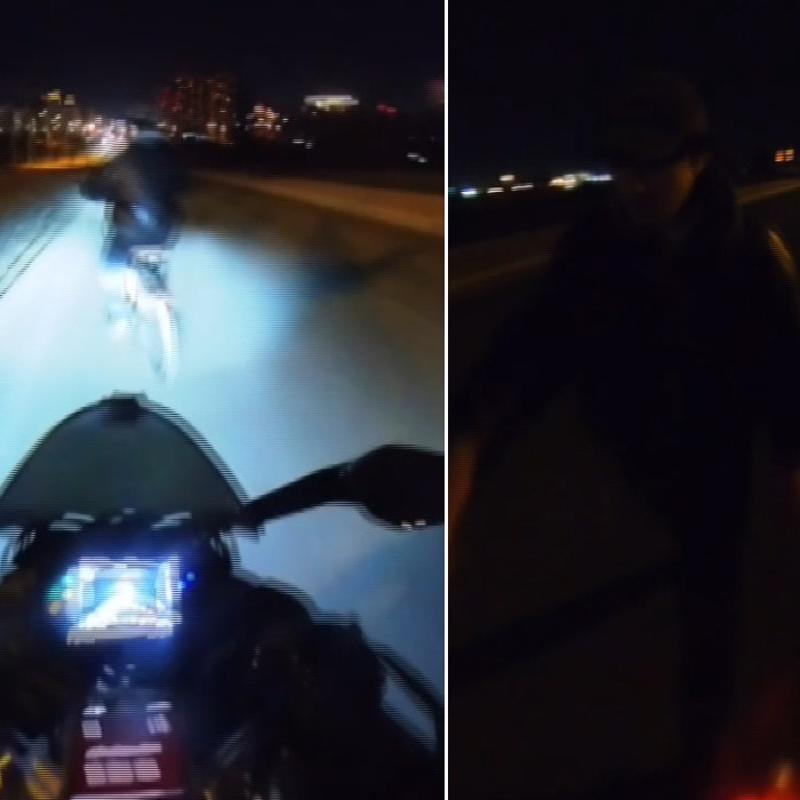 �nce tokat att� sonra yerden kald�rd�... Trafikte ilgin� anlar kamerada