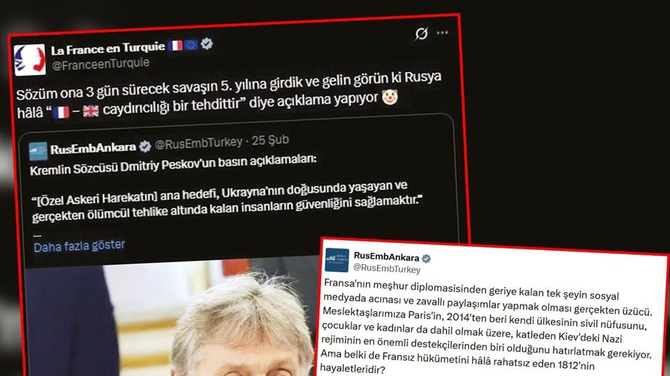 Sava� sosyal medyaya ta�t�! Fransa ve Rusya T�rk�e kap��t�