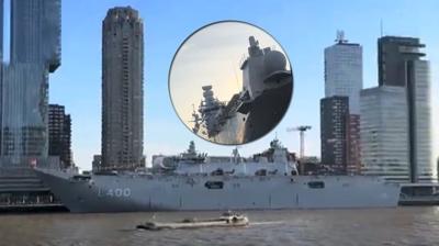 Soğuk sularda etkileyici görüntü! TCG Anadolu, Fransızları geride bıraktı