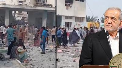 �srail'in okul sald�r�s� sonras� Peze�kiyan'dan a��klama: Ulusumuzun tarihsel haf�zas�ndan asla silinmeyecektir