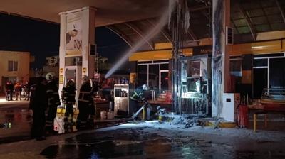 Siirt'te korkutan yang�n... Akaryak�t istasyonu alev ald�