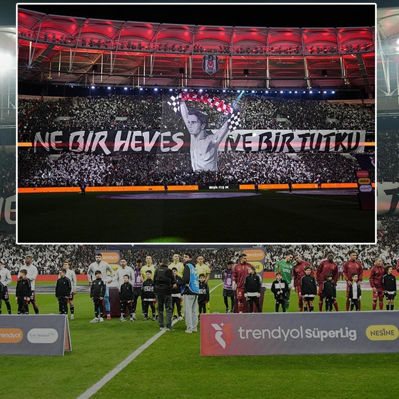 Be�ikta� taraftar�ndan koreografi! Derbi co�kusu