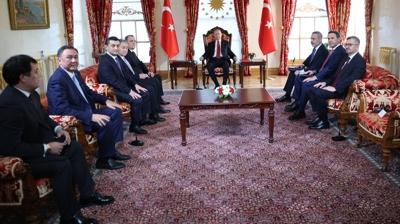 K�lliye'de s�rpriz kabul! Ba�kan Erdo�an'la g�r��t�ler