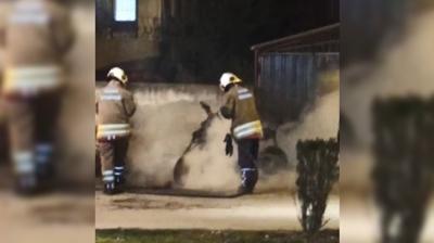 Park halindeyken alev ald�: O anlar kamerada