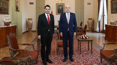 TBMM Ba�kan� Kurtulmu�, T�KA Ba�kan� Eren'i kabul etti