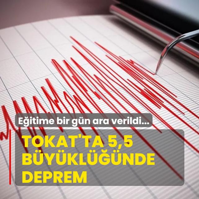 Tokat'ta 5,5 b�y�kl���nde deprem meydana geldi! �ok say�da ilde hissedildi