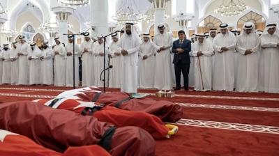 �lk cenaze namaz� Doha'da k�l�nd�... �ehitlerimizin naa�lar� T�rkiye'ye u�urland�