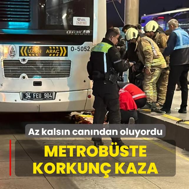 Metrobüste korkunç kaza! Az kalsın canından oluyordu