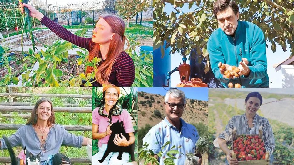 Gizem Karaca, Burak Hakkı, Aslıhan Gürbüz, Merve İldeniz... Ünlü isimler bağ, bahçe ve tarım işlerine verdi