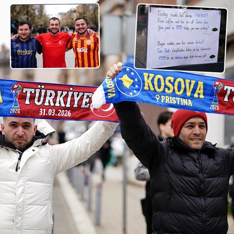 Kosova'da A Milli Tak�m co�kusu! Taraftarlar ak�n etti...