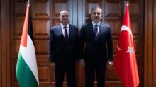 Bakan Fidan, Filistin Devlet Ba�kan Yard�mc�s� �eyh ile g�r��t�