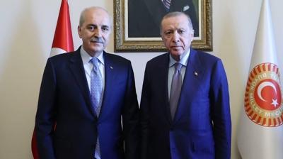 Meclis'te �nemli zirve: Ba�kan Erdo�an, Kurtulmu� ile g�r��t�