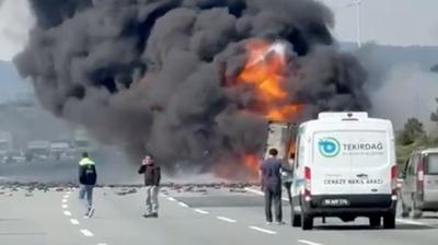 Kuzey Marmara Otoyolu'nda t�rda yang�n