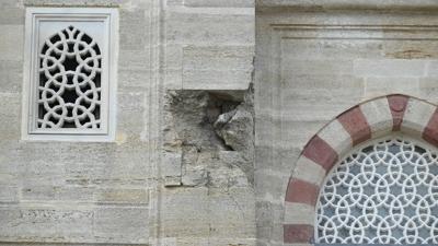 Selimiye restorasyonunda Balkan Sava��'ndan kalan g�lle izi �zellikle korundu