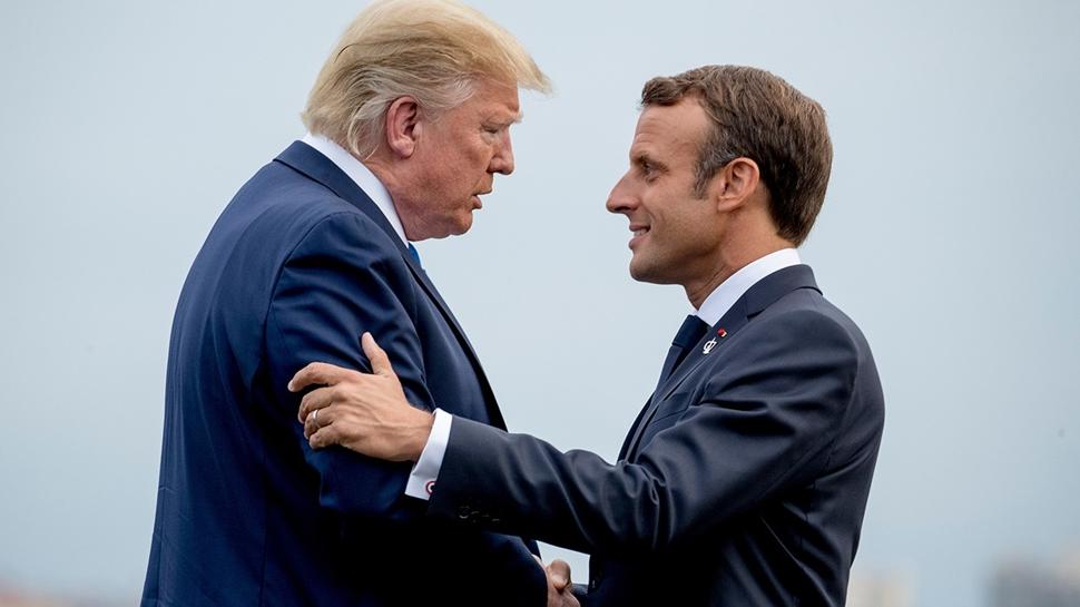 Macron ve Trump birbirine girdi! Cevap vermeye de�mez