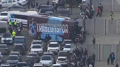 Trabzonspor kafilesi, derbi öncesi stadyuma geldi