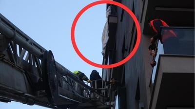 Ak�lalmaz olay! 6. kattan perdeyle sarkt�, 3. katta yakaland�