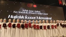 �ehit Ay�e Ayka� �mam Hatip Ortaokulu'nda 55 ��renci haf�zl�k icazeti ald�