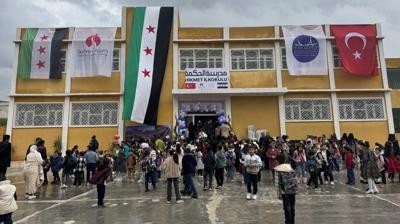 İdlib'te okul savaşta zarar görmüştü! Türkiye'den onarım desteği