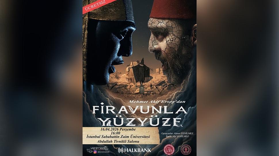 Mehmet Akif'in şiirlerinden uyarlanan “Firavunla Yüz Yüze” İZÜ sahnesinde
