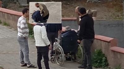 Tekerlekli sandalyedeki babas�n� azarlad�: M�dahaleyi mahalleli yapt�