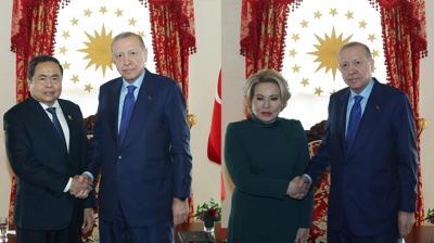 Başkan Erdoğan'dan Dolmabahçe Ofisi'nde diplomasi trafiği