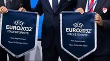 UEFA ve TFF yetkilileri, EURO 2032 toplant�s�nda bir araya geldi