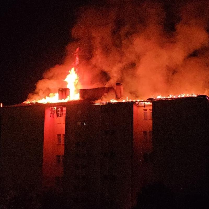 Nazilli'de lise yurdunda korkutan yang�n... Ekipler m�dahale etti