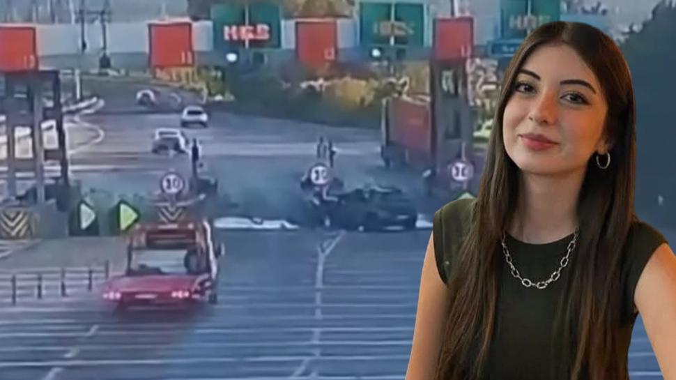 Genç doktor araçtan çıkamamıştı... Gişelerdeki feci kaza kamerada