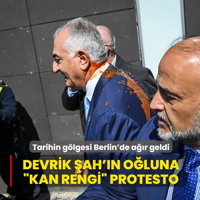 Tarihin g�lgesi Berlin'de a��r geldi: Devrik �ah'�n o�luna �kan rengi� protesto