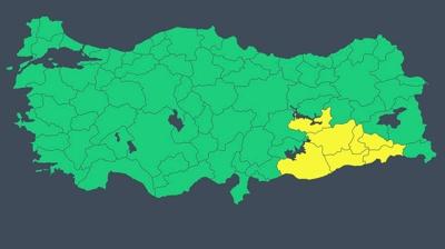 Bakanl�ktan baz� iller i�in sar� kodlu uyar�