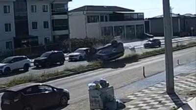 �orlu'da feci kaza kamerada: 25 metre takla att�