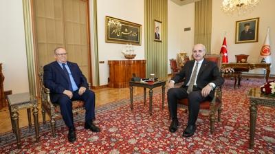 TBMM Ba�kan� Kurtulmu�, Cezayir'in Ankara B�y�kel�isi Guennad'� kabul etti