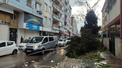 �anl�urfa'da elektrik dire�i otomobilin �zerine devrildi: 2 ki�i yaral�
