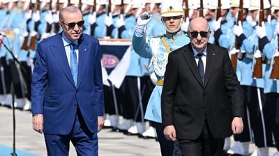 Cezayir Cumhurba�kan� Tebbun Ankara'da... Ba�kan Erdo�an resmi t�renle kar��lad�