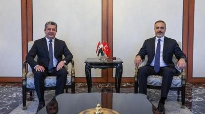 Bakan Fidan, Barzani ile �stanbul'da g�r��t�