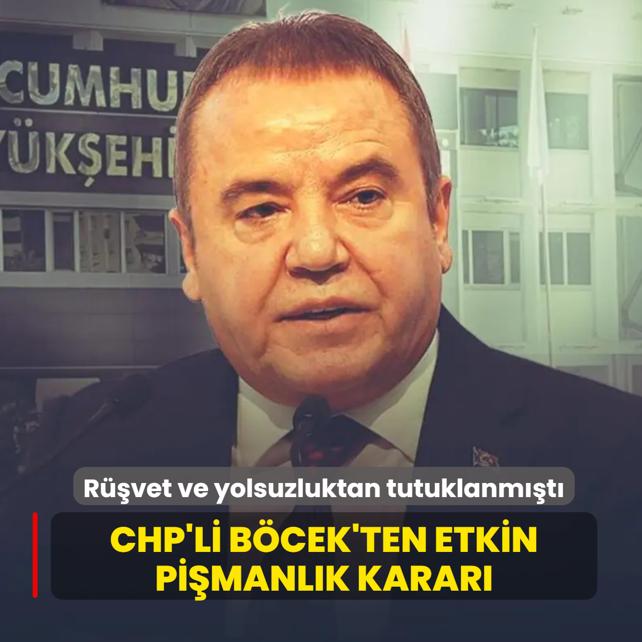 R��vet ve yolsuzluktan tutuklanm��t�... Muhittin B�cek etkin pi�manl�k ba�vurusu yapt�