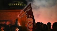 Taksim'de Galatasaray'�n �ampiyonluk kutlamas�nda ��kan kavgada 1 ki�i yaraland�