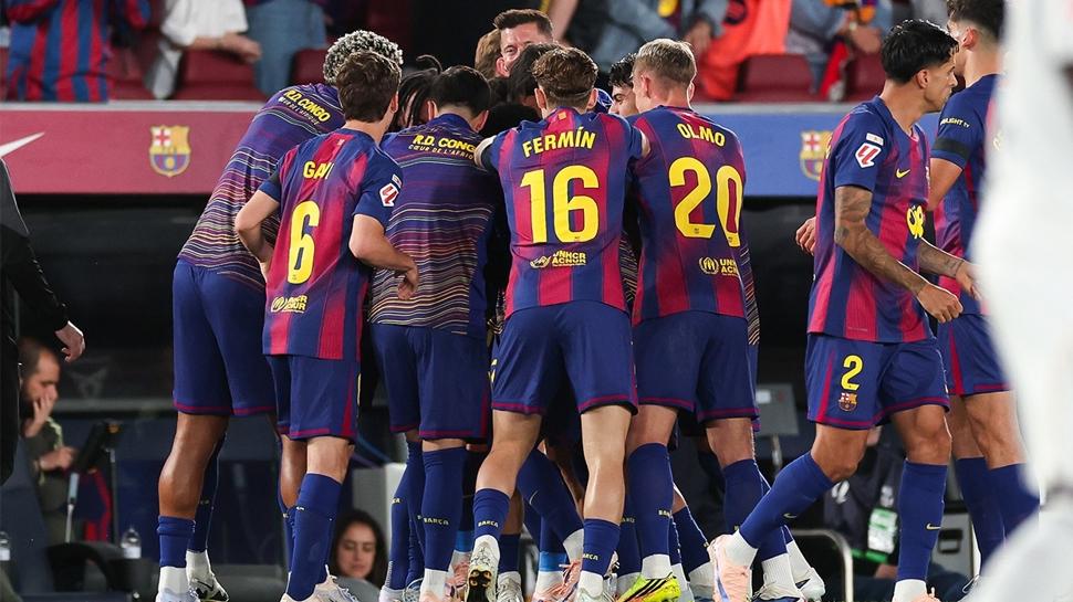 İspanya'da şampiyon Barcelona! Real Madrid'i yenip kutladılar...